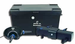 Gravity Filter Sets consist of solids-handling pump, biological and mechanical filter and Ultraviolet Clarifier.